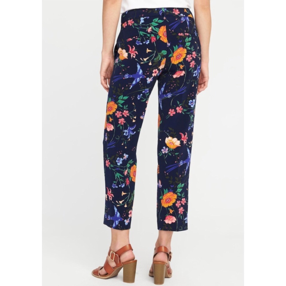Old Navy Woman’s Navy Blue Floral Harper Pants - Picture 2 of 5